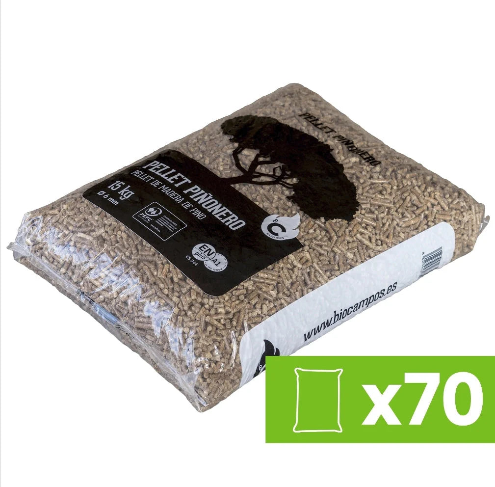 70 Sacos de pellet 15 Kg PIÑONERO